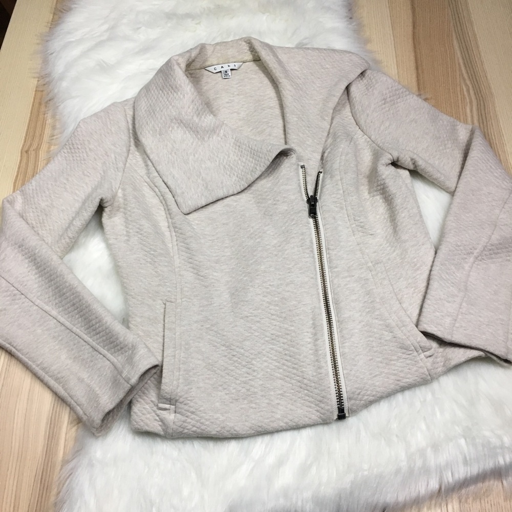 Cabi Soft Ryder Oatmeal Moto Jacket sz Small
